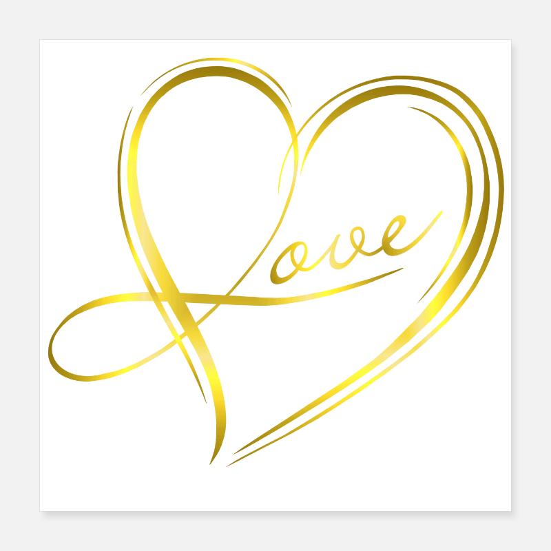 Cœur doré Poster 40 x 40 cm