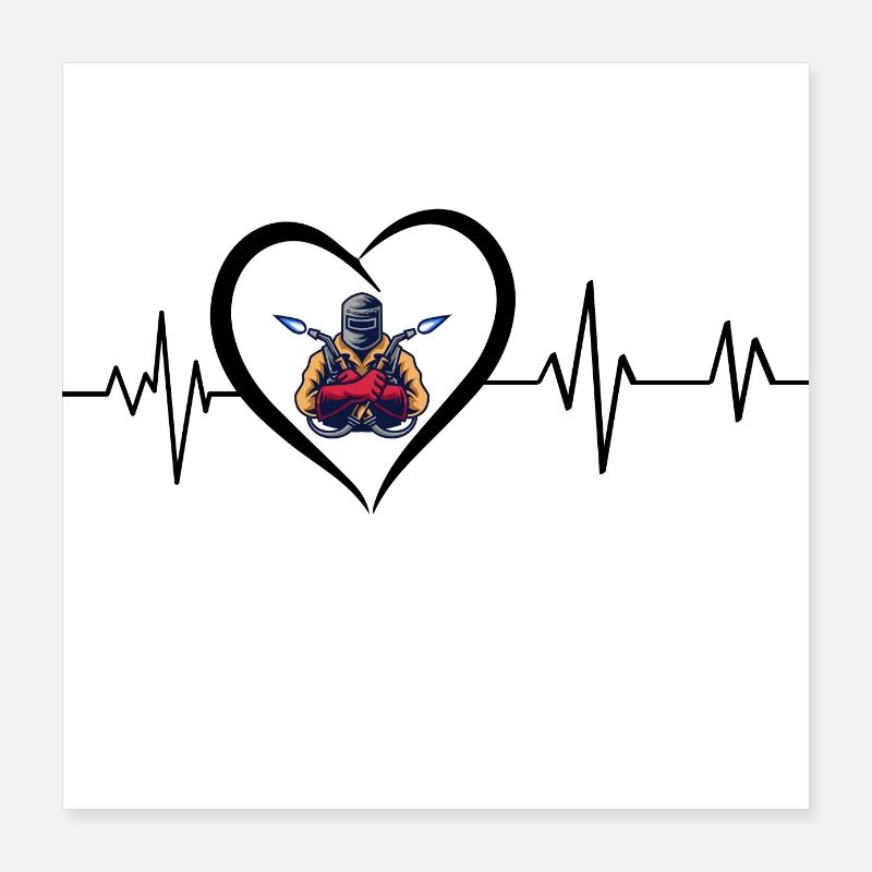Herzschlag-Schweißgerät Poster 40x40 cm