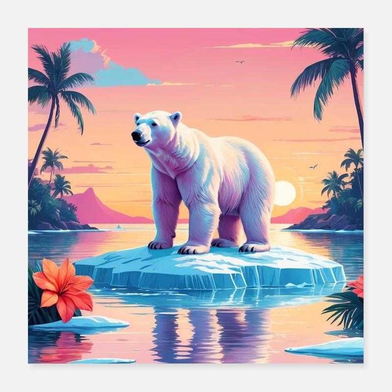 Ours blanc Poster 40 x 40 cm
