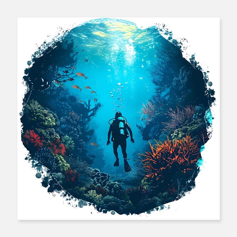 Tauchen ist nicht nur ein Hobby Poster 40x40 cm