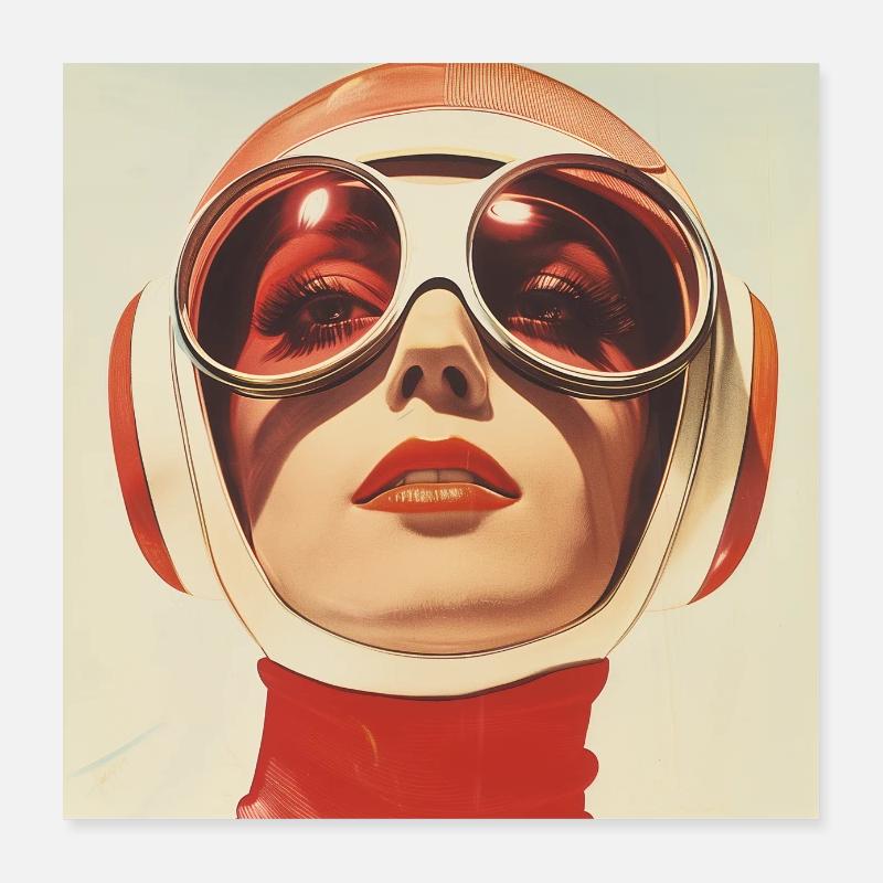 Femme - Mode de l’espace - Mode des années 1960 Poster 40 x 40 cm