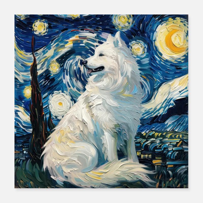 Samojede, Samoyed, Hund, geschenk, hundeliebhaber Poster 40x40 cm