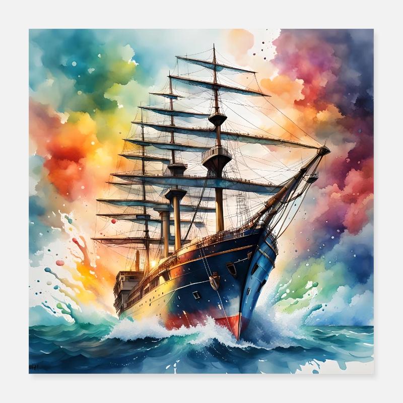 Sailing ship Poster 16" x 16" (40x40 cm)