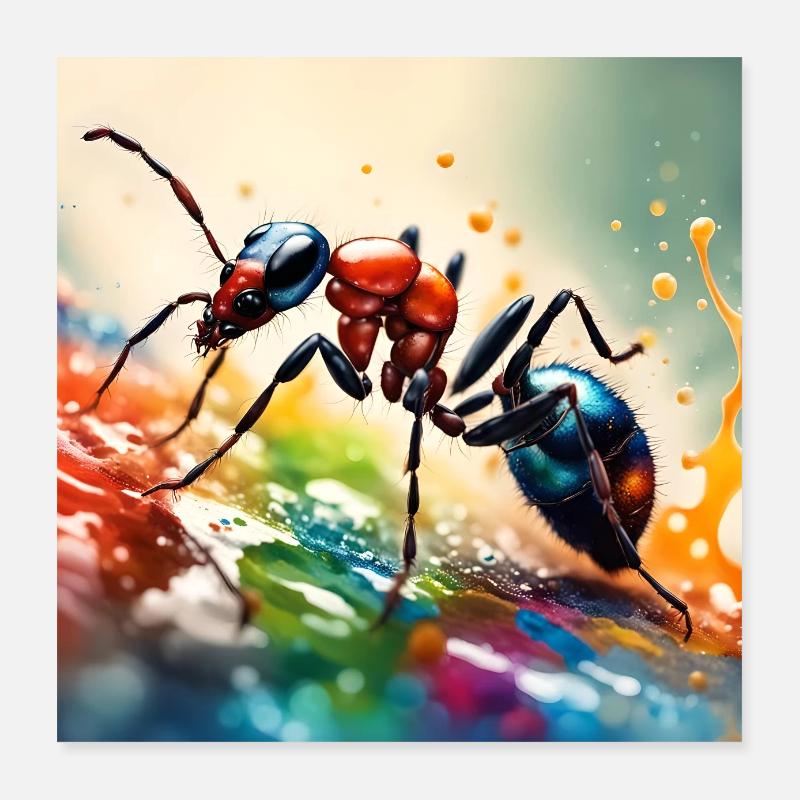 Ant coloured Poster 16" x 16" (40x40 cm)