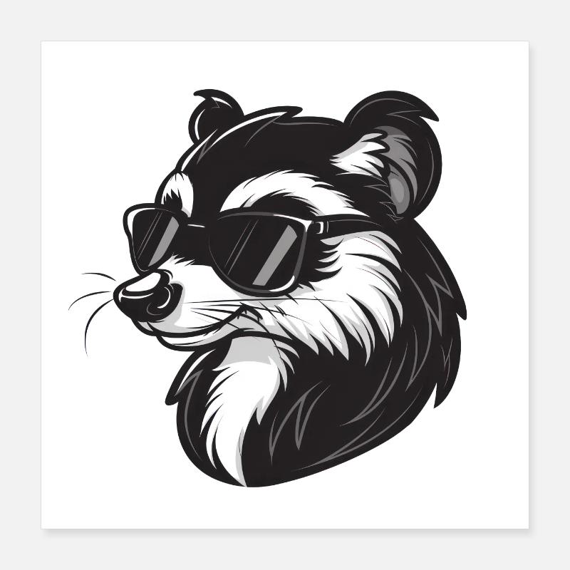 Stinktier Sonnenbrille Geschenk Poster 40x40 cm