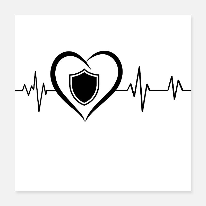 Heartbeat Shield Poster 16" x 16" (40x40 cm)