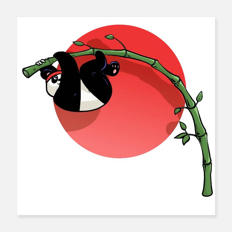 Sitzender Panda Poster 40x40 cm