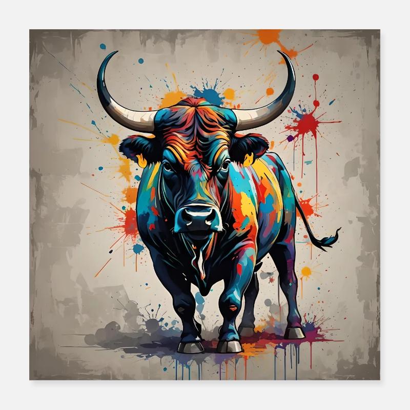 Bulle farbig Poster 40x40 cm