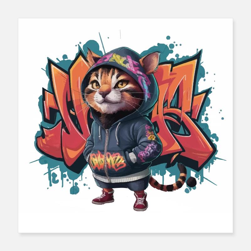 tyger grafitti Poster 40 x 40 cm