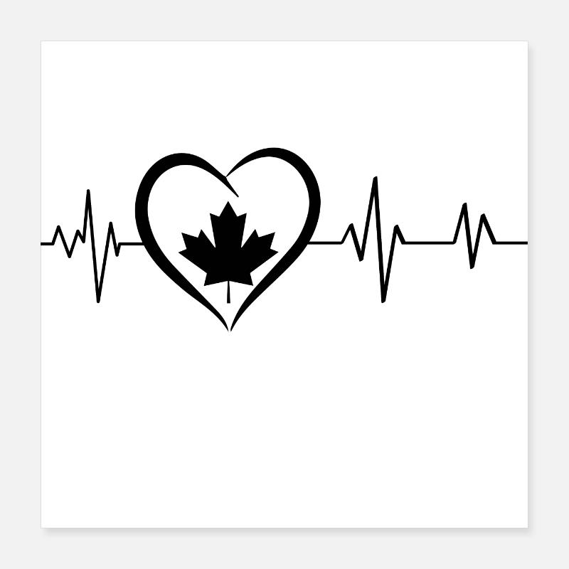 Heartbeat Maple Leaf Poster 16" x 16" (40x40 cm)