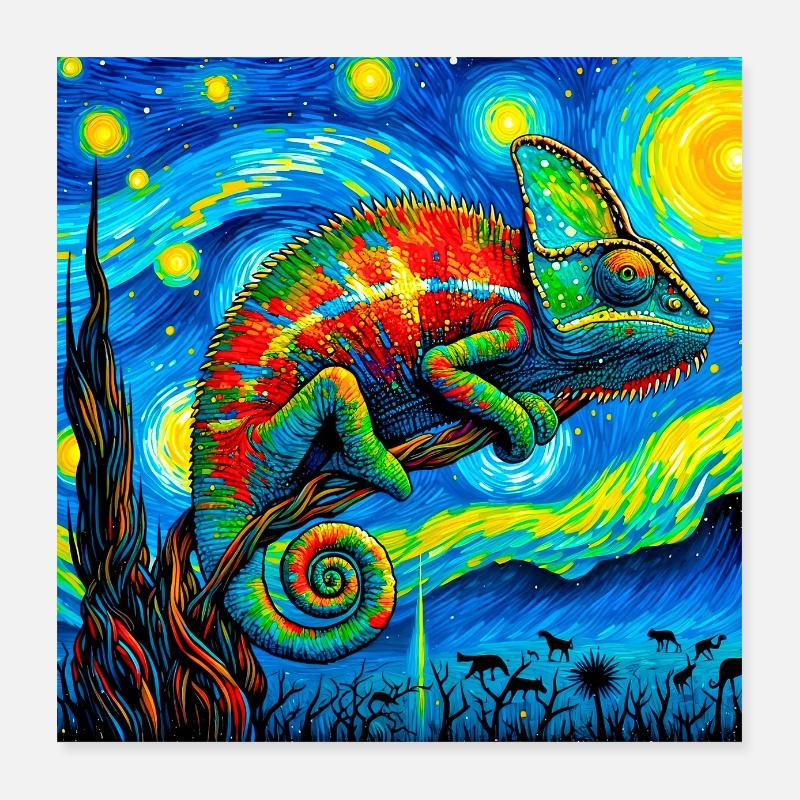 Caméléon Poster 40 x 40 cm