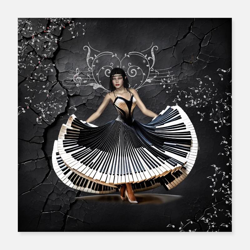 Woman dancing elegantly Poster 16" x 16" (40x40 cm)