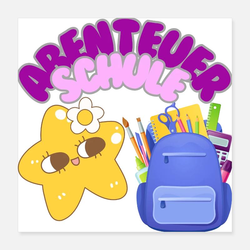 Abenteuer Schule Poster 40x40 cm