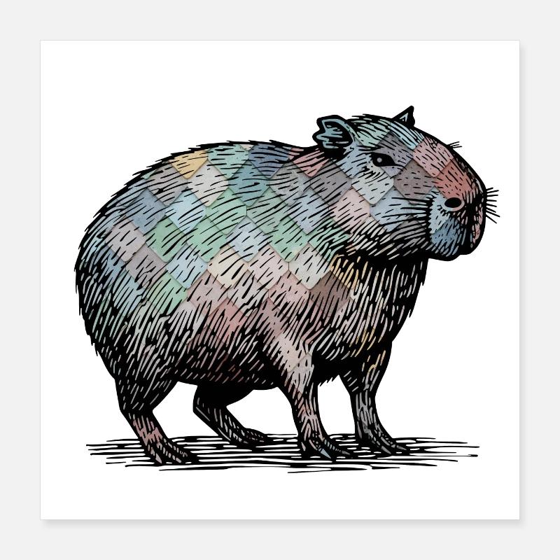 Cabybara Poster 40x40 cm