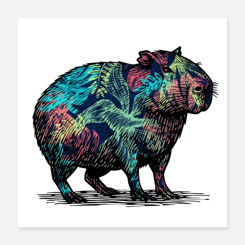 Cabybara Poster 40 x 40 cm