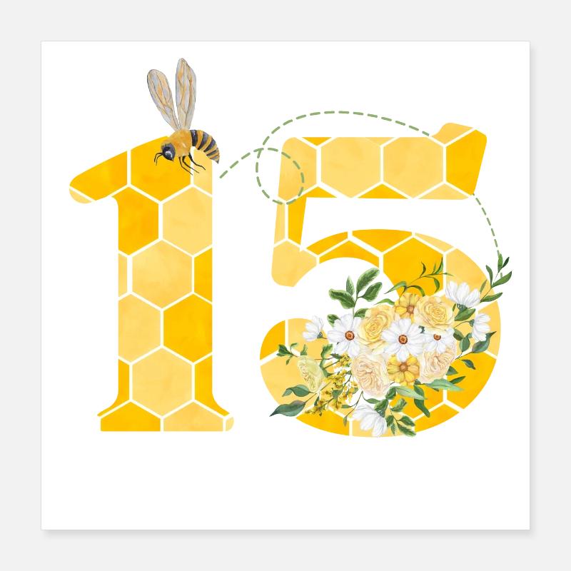 15th Anniversary Bee Poster 16" x 16" (40x40 cm)