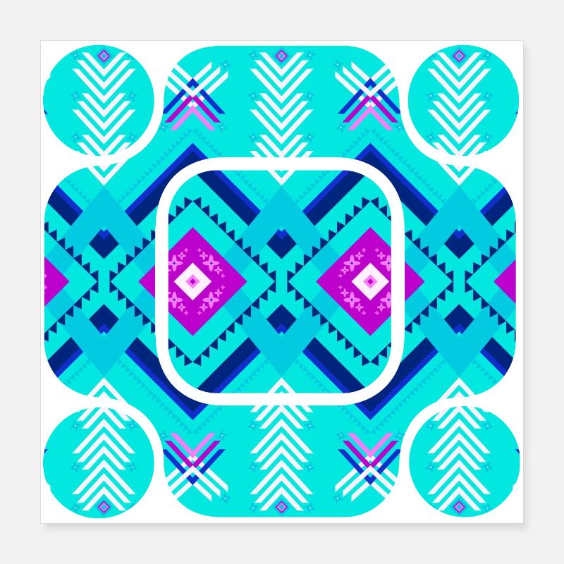 Abstract Patterns in Blue Colors Poster 16" x 16" (40x40 cm)