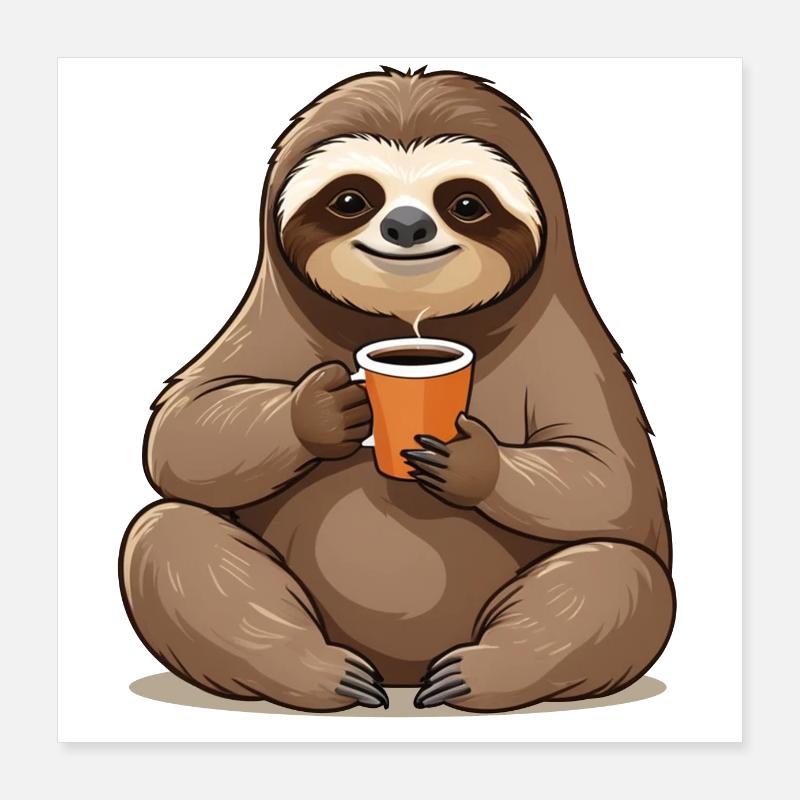 Faultier Poster 40x40 cm