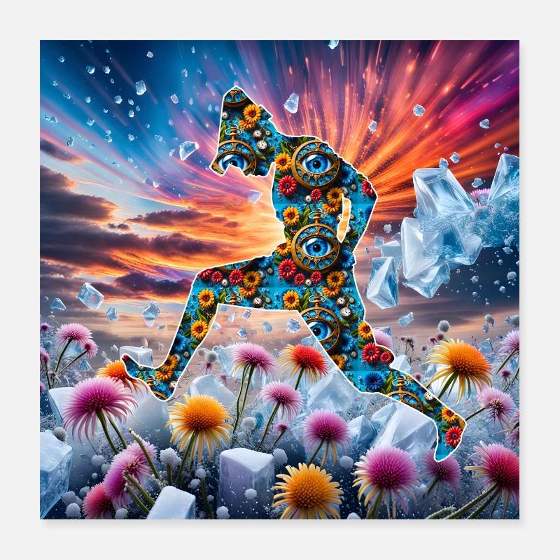 Danseuse de fleurs Poster 40 x 40 cm