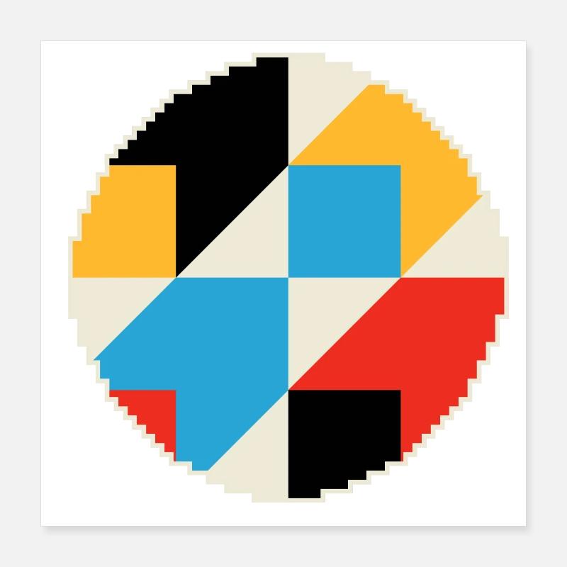 Composition géométrique aux couleurs vives Poster 40 x 40 cm