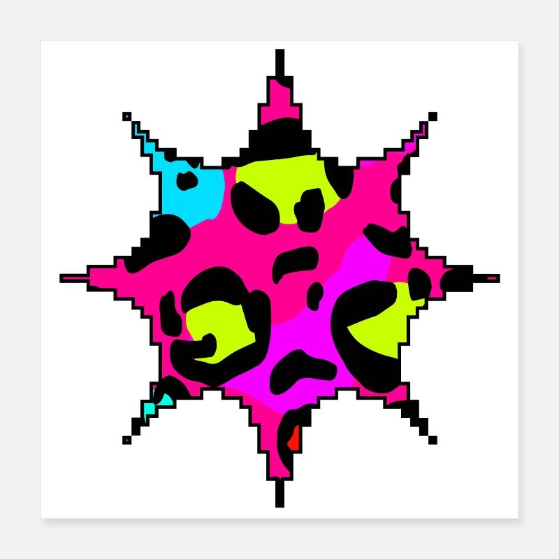 Ein abstraktes Muster voller lebendiger Farben Poster 40x40 cm