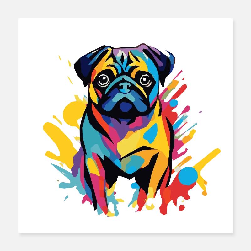 Pug Poster 16" x 16" (40x40 cm)