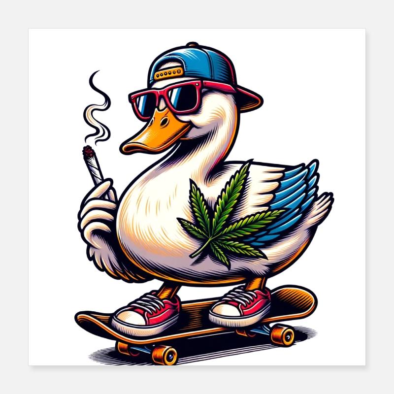 Canard extrêmement cool Poster 40 x 40 cm