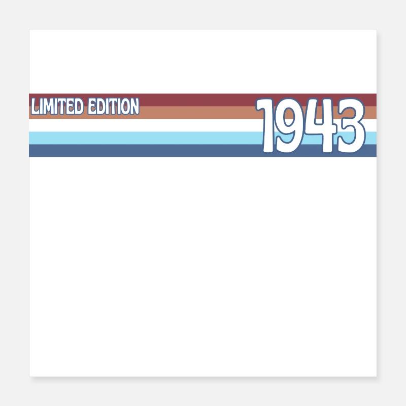 Retro 1943 Limited Edition Poster 16" x 16" (40x40 cm)