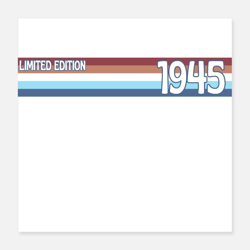 Retro 1945 Limited Edition Poster 16" x 16" (40x40 cm)