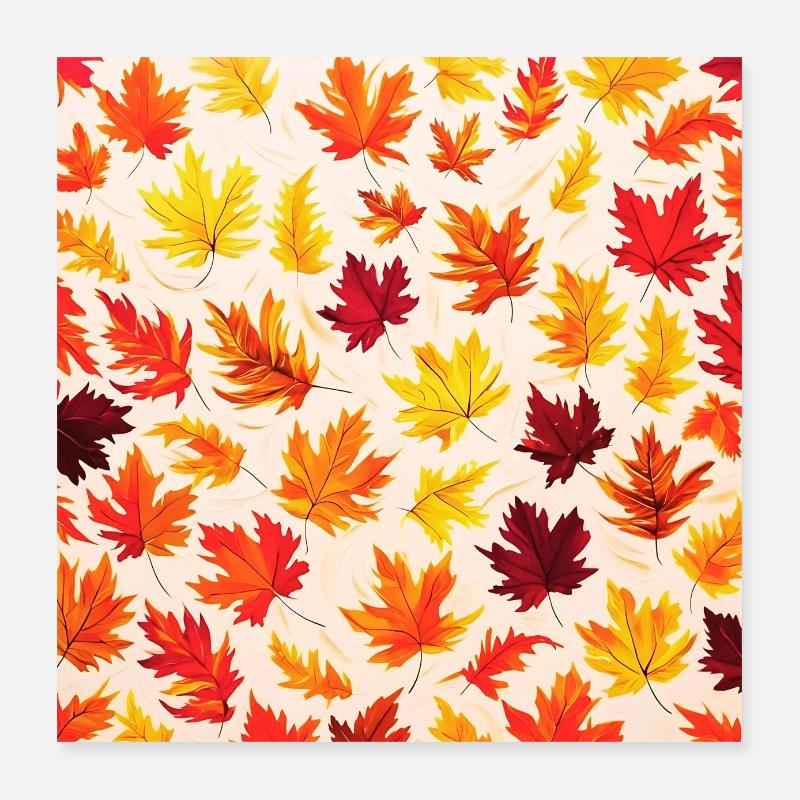 motif feuilles d’automne Poster 40 x 40 cm