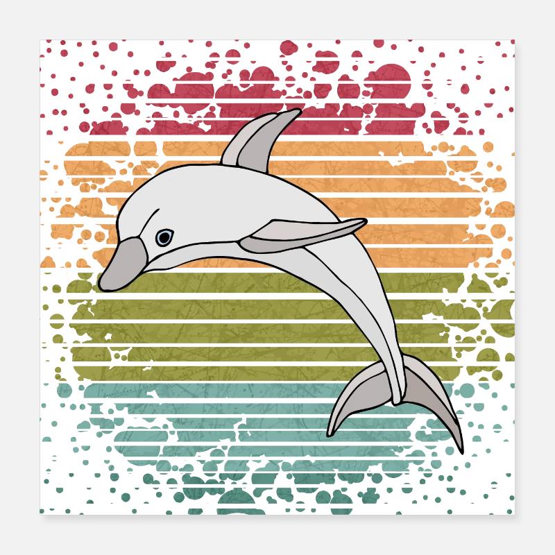 Dolphin Poster 16" x 16" (40x40 cm)