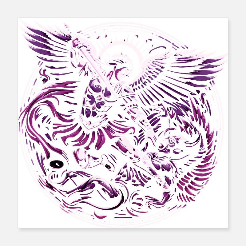 Erzengel Heiliger Religion Gott Engel Glaube Michael Poster 40x40 cm