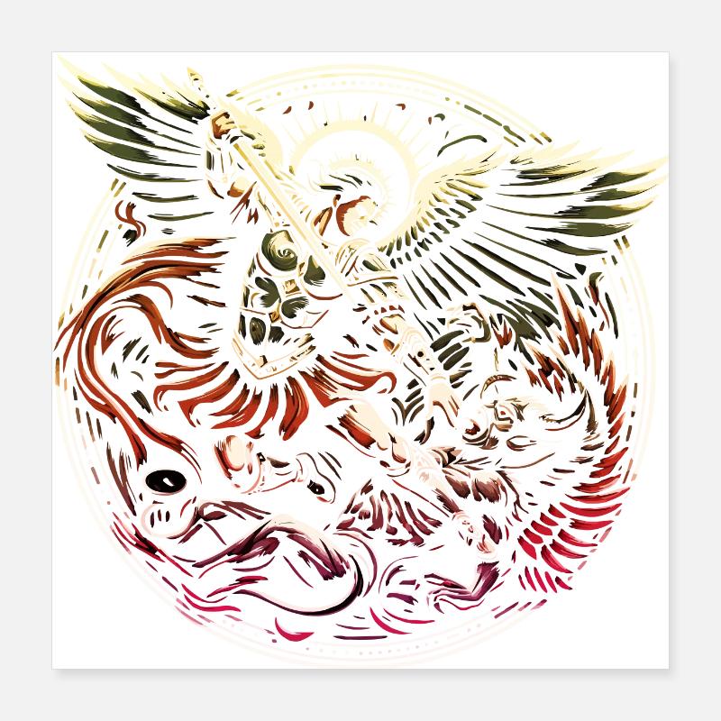 Archange Saint Religion Dieu Ange Foi Michael Poster 40 x 40 cm