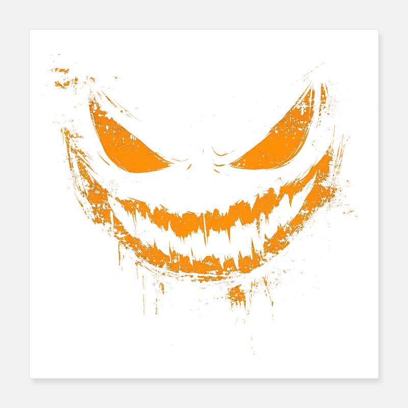 Pumpkin laugh creepy halloween Poster 16" x 16" (40x40 cm)