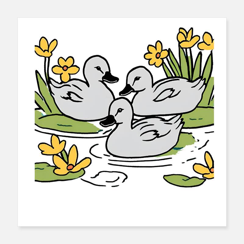 Entchen Poster 40x40 cm