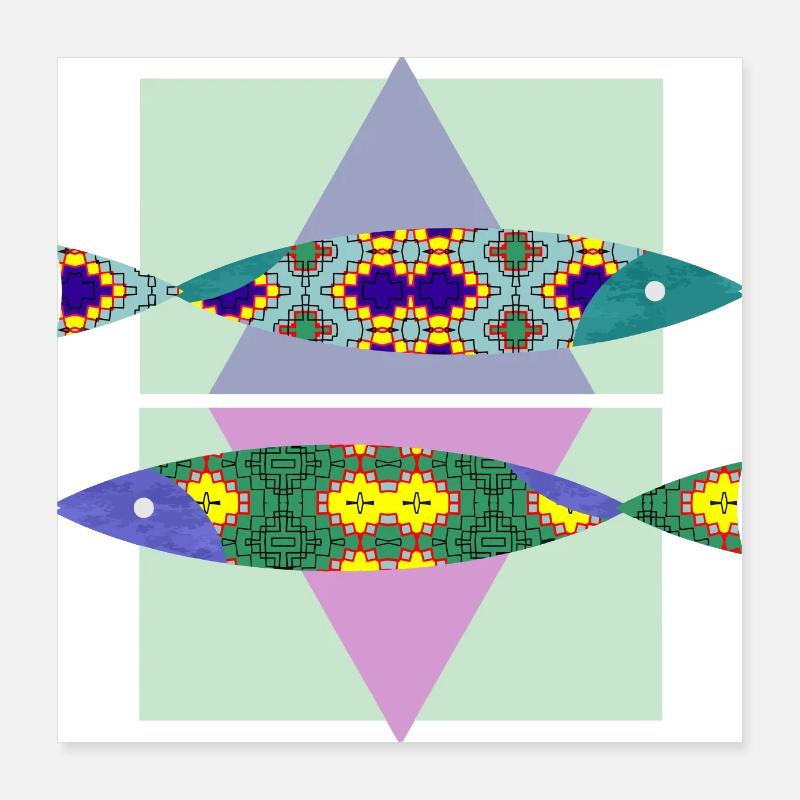Fishes Poster 16" x 16" (40x40 cm)