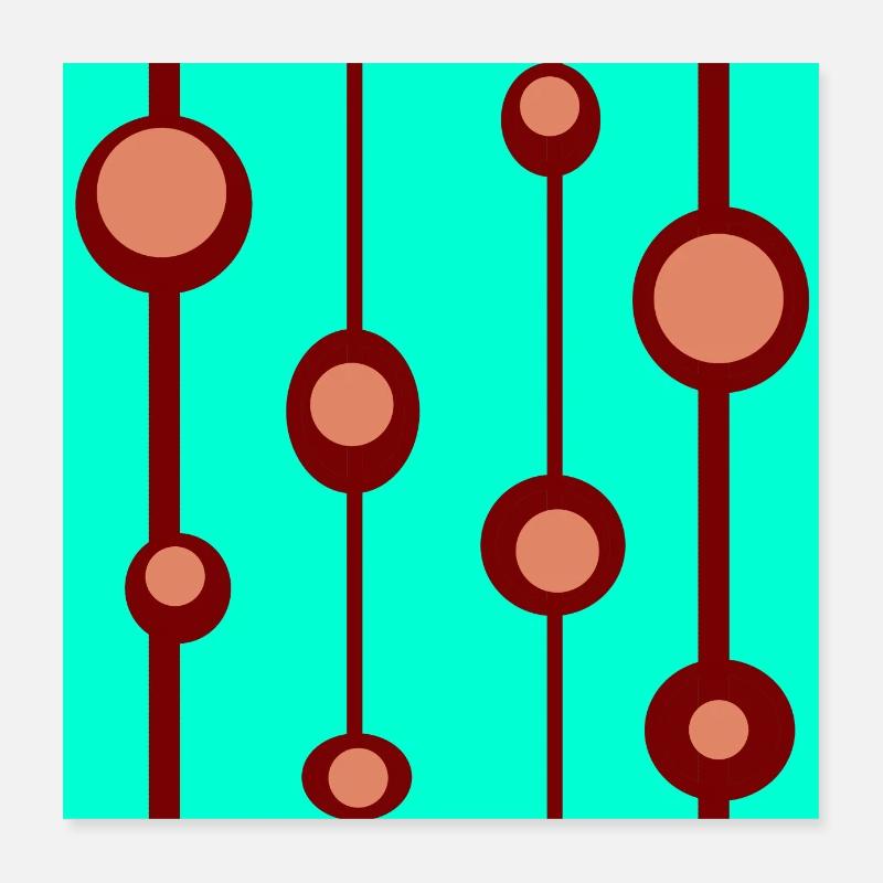 Circles and lines on a green background Poster 16" x 16" (40x40 cm)