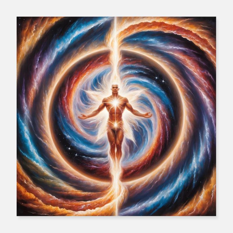 Fusion d’étoiles mythiques Poster 40 x 40 cm