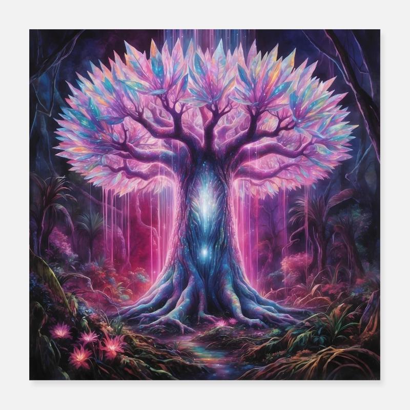 Der Kristallene Lebensbaum Poster 40x40 cm