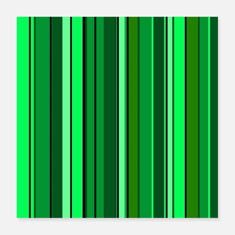 Bandes verticales de différentes nuances de vert Poster 40 x 40 cm