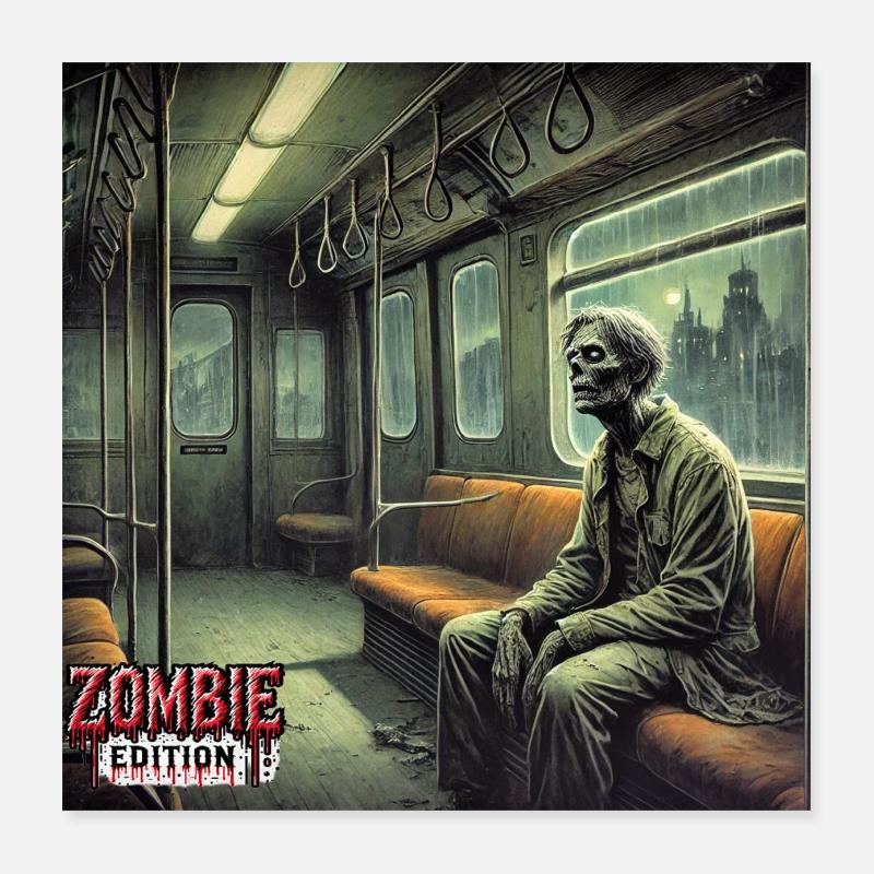 Métro zombie Poster 40 x 40 cm