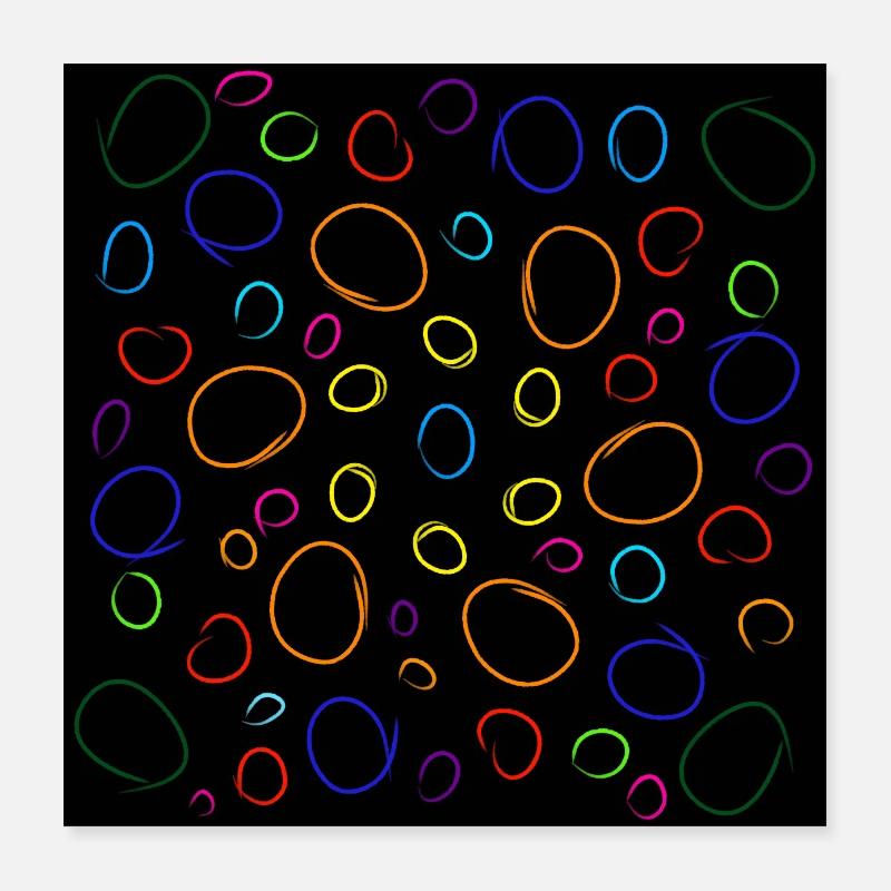 Regenbogen-Blasen Poster 40x40 cm