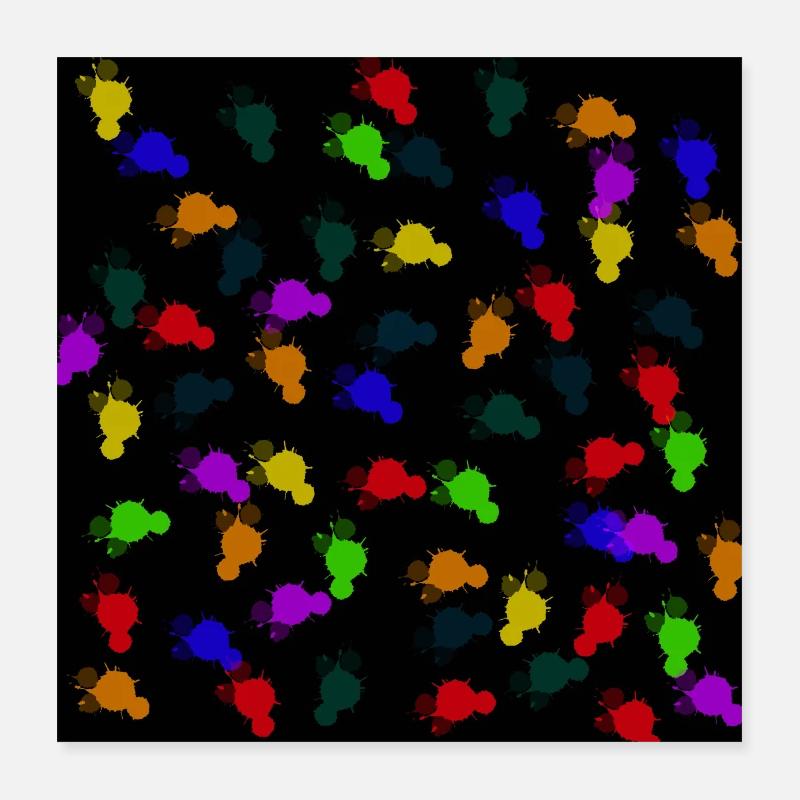 Regenbogen-Flecken Poster 40x40 cm