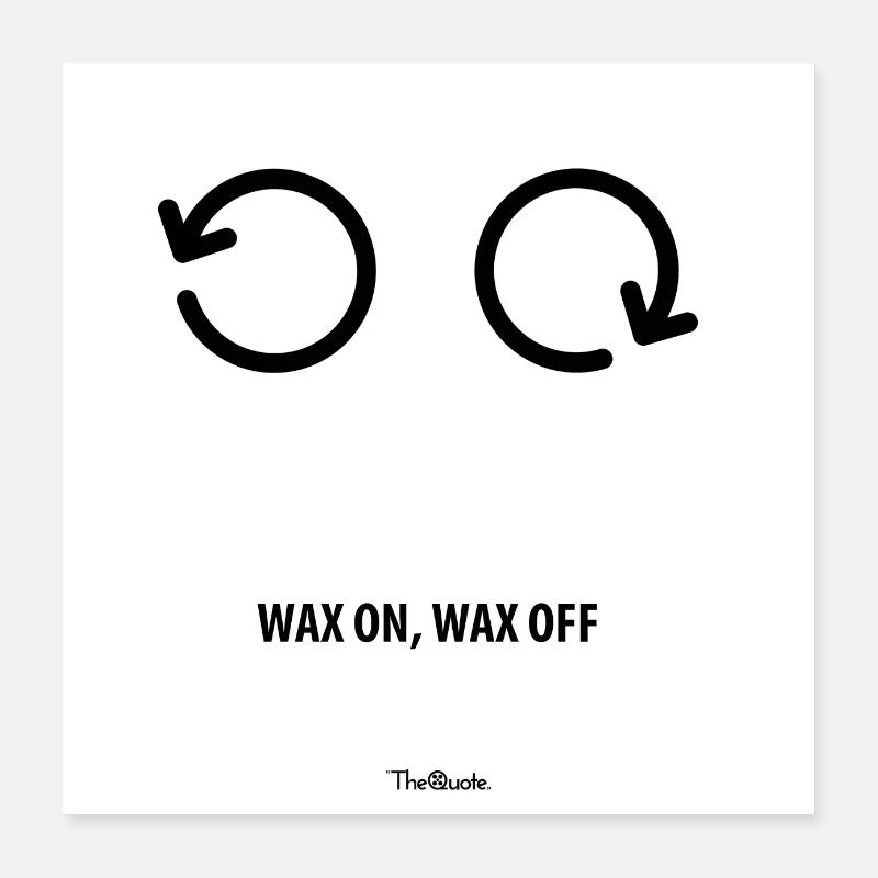 Wax on Wax off affiche Poster 40 x 40 cm