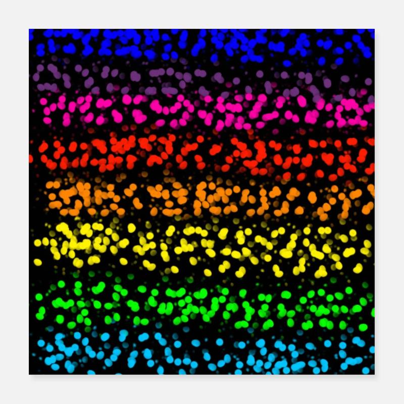 Rainbow color dot stripes Poster 16" x 16" (40x40 cm)