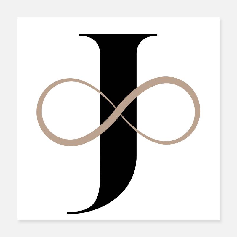 Unendlicher Buchstabe Poster 40x40 cm