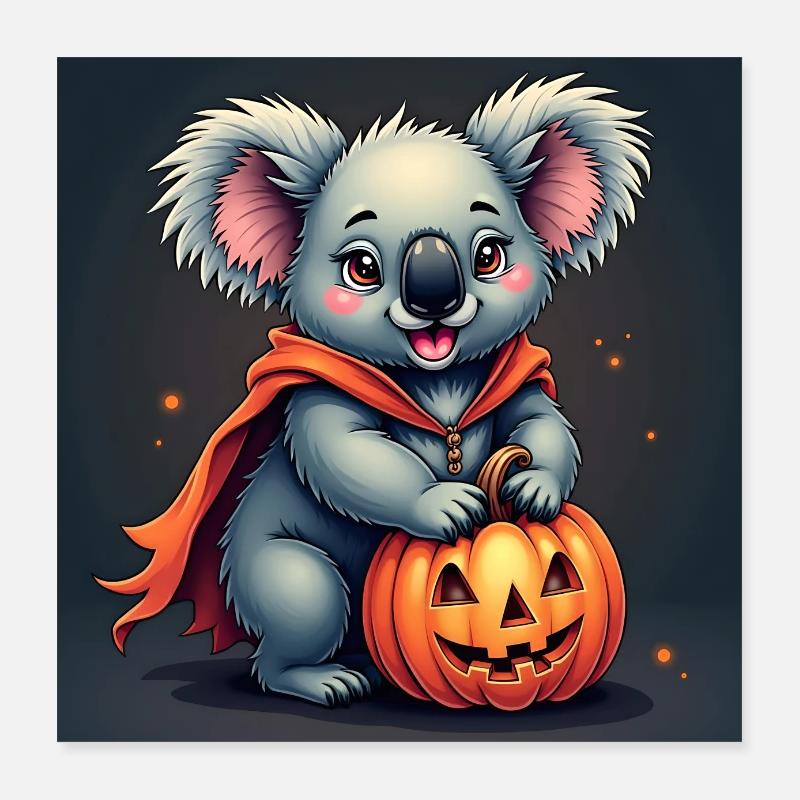 Un koala chibi pour Halloween Poster 40 x 40 cm