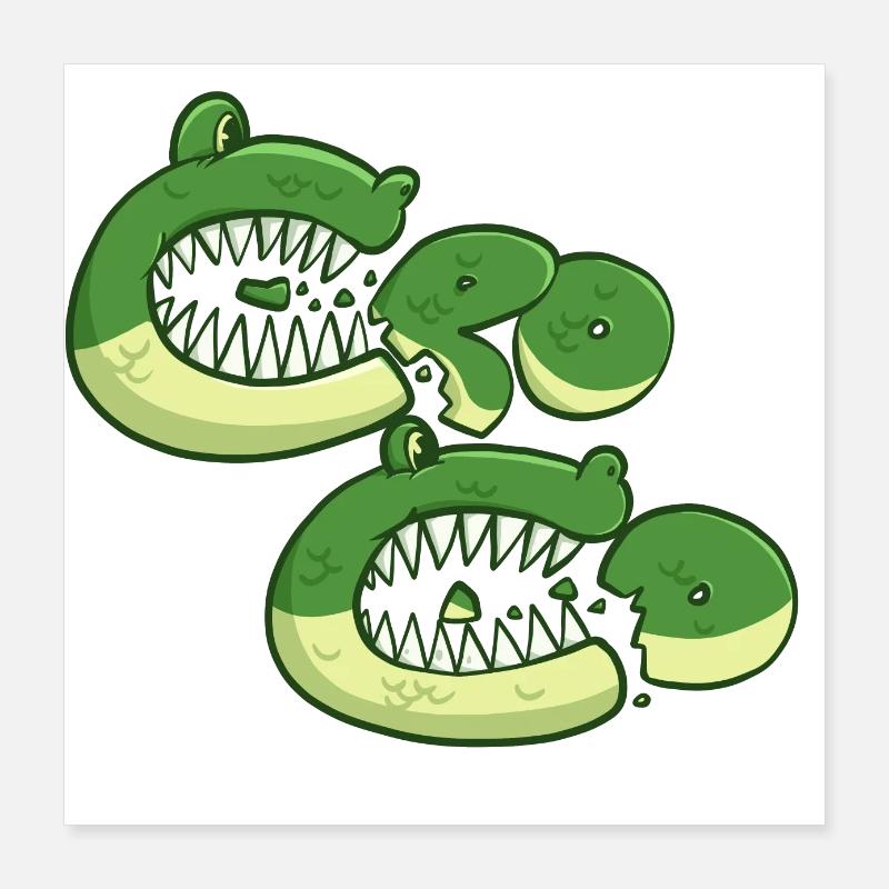 Croco affamé Poster 40 x 40 cm