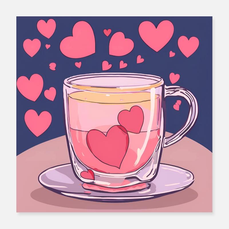 Tee Liebe Poster 40x40 cm