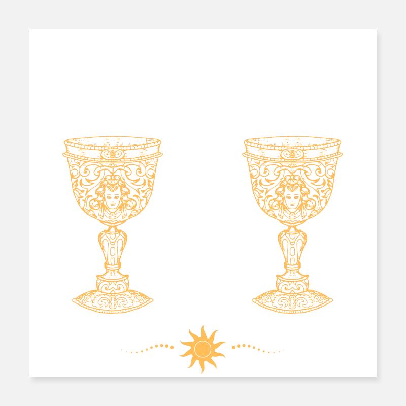 Magic cats and goblets Poster 16" x 16" (40x40 cm)